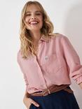 Crew Clothing Linen Rich Long Sleeve Shirt, Pink, Pink