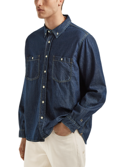 DENHAM Ben Regular Fit Denim Shirt, Dark Blue - view 2, Dark Blue