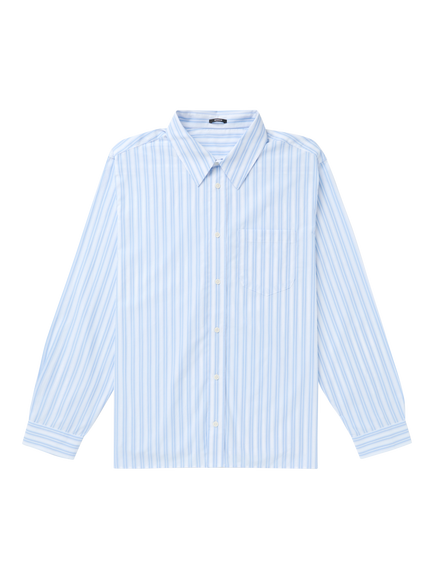 DENHAM Noah Cotton Regular Fit Stripe Shirt, Cashmere Blue, Cashmere Blue