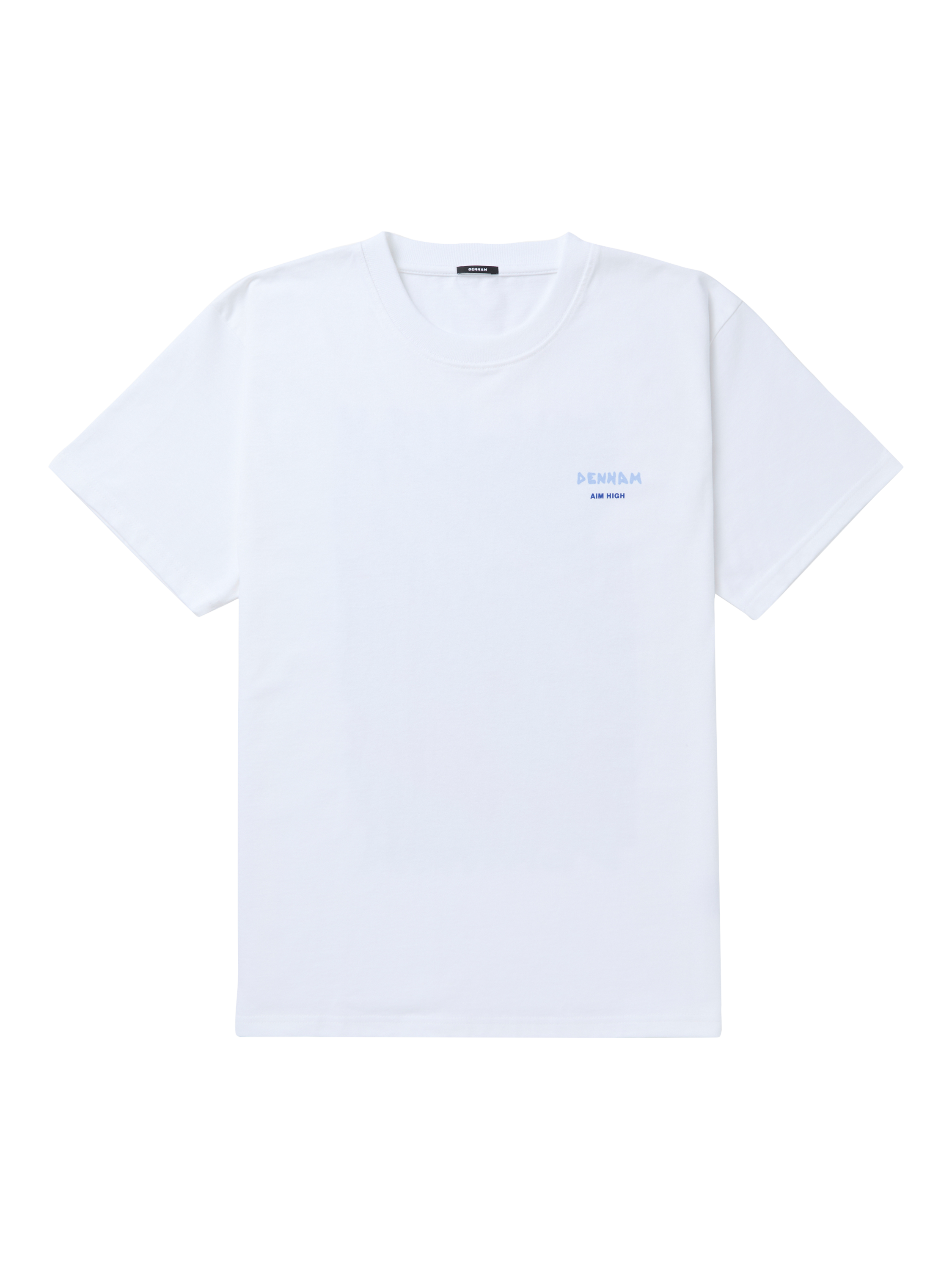 Product image 1 of 5, which shows DENHAM Cotton Regular Fit Short Sleeve Painter T-Shirt, White, L