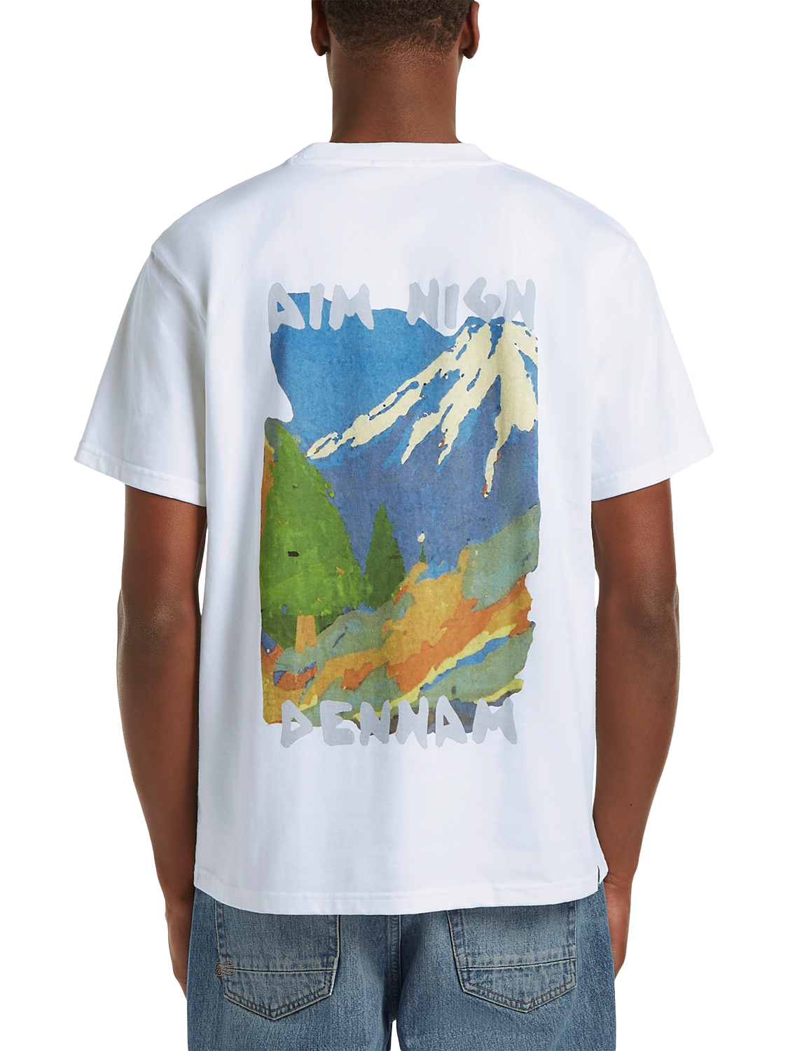 Product image 5 of 5, which shows DENHAM Cotton Regular Fit Short Sleeve Painter T-Shirt, White, L