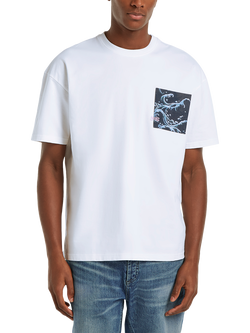 DENHAM Wave Pocket Cotton Regular Fit Short Sleeve T-Shirt, White - view 2, White