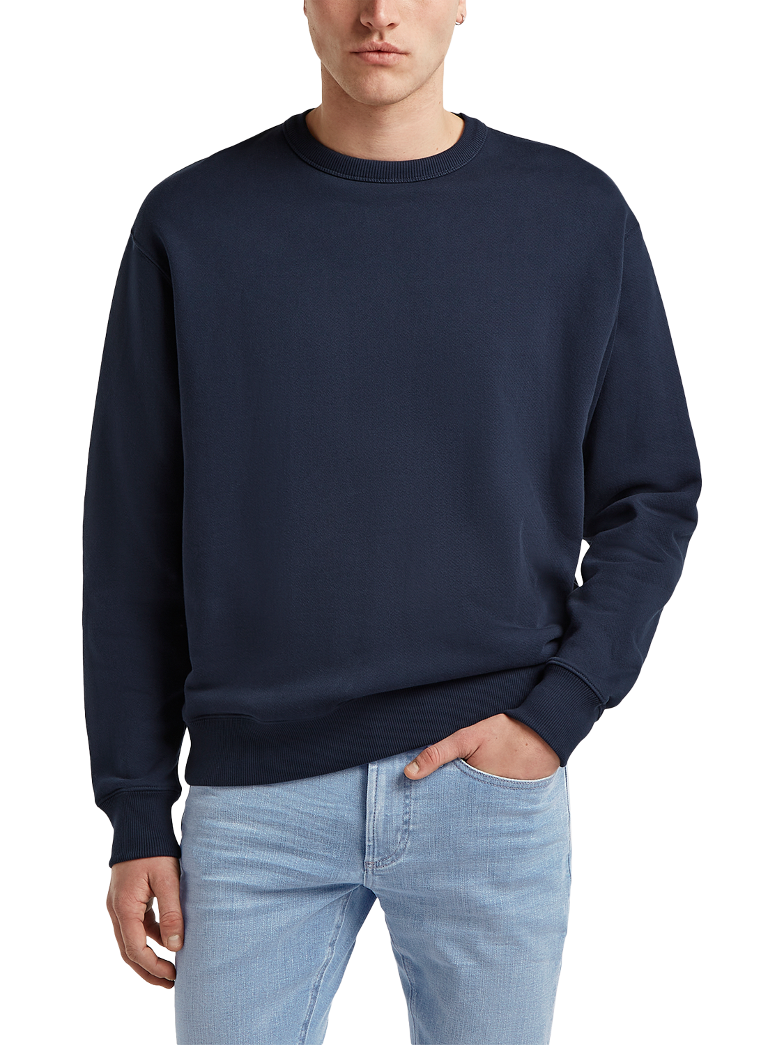 Product image 2 of 4, which shows DENHAM Aldo Cotton Sweatshirt, Navy Blue, M