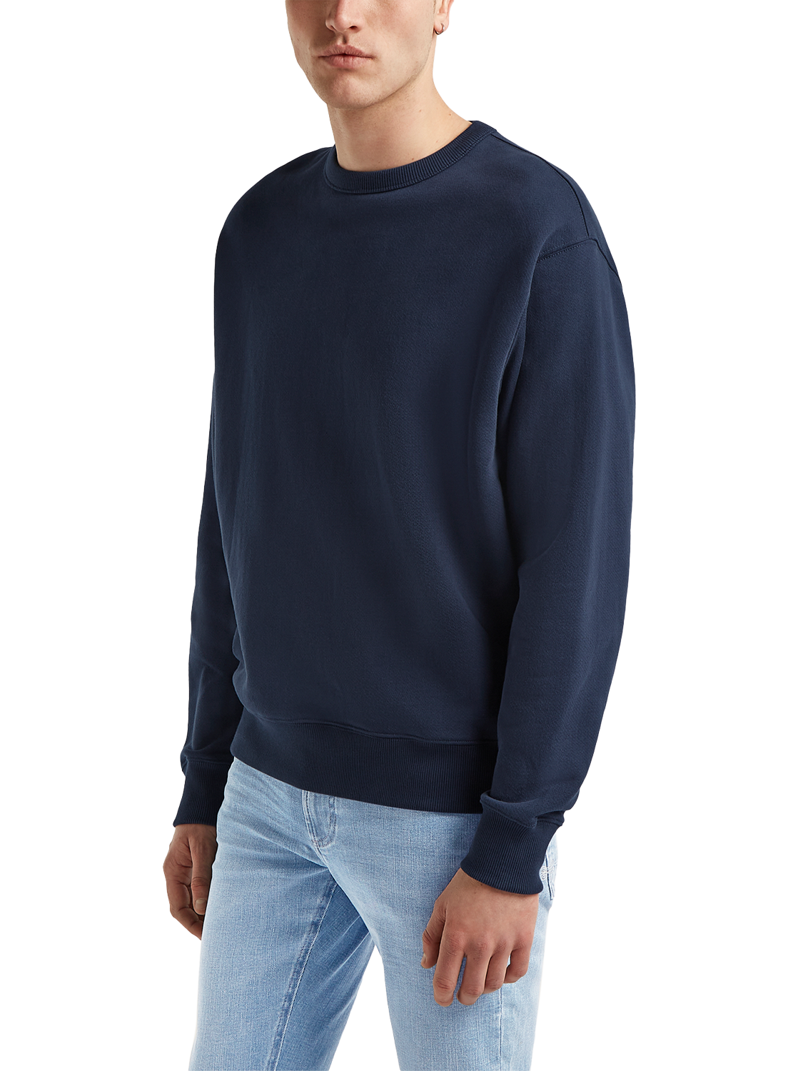 Product image 3 of 4, which shows DENHAM Aldo Cotton Sweatshirt, Navy Blue, M