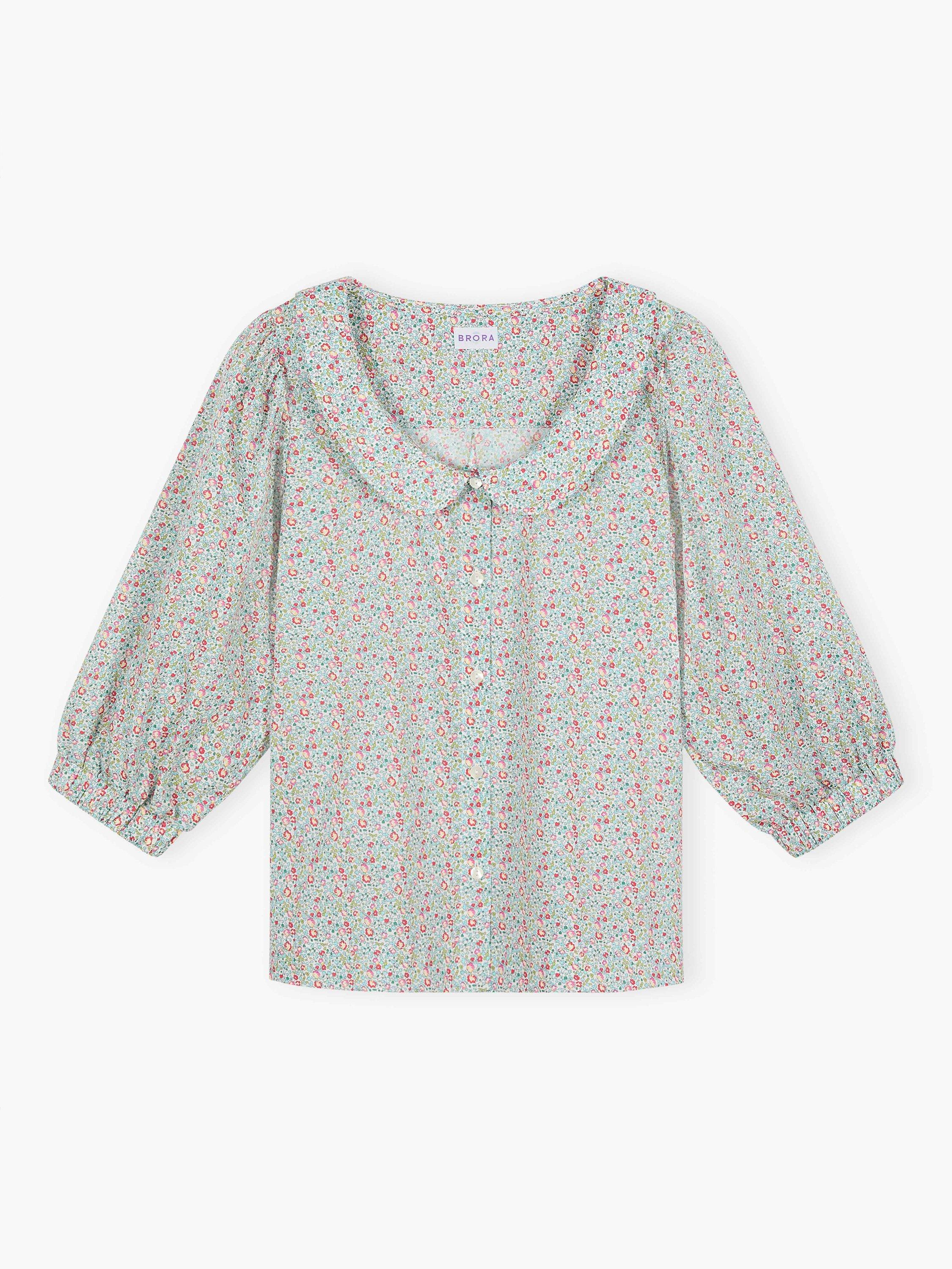 Product image 5 of 5, which shows Brora Liberty Print Floral Pure Organic Cotton Blouse, Multi, 12
