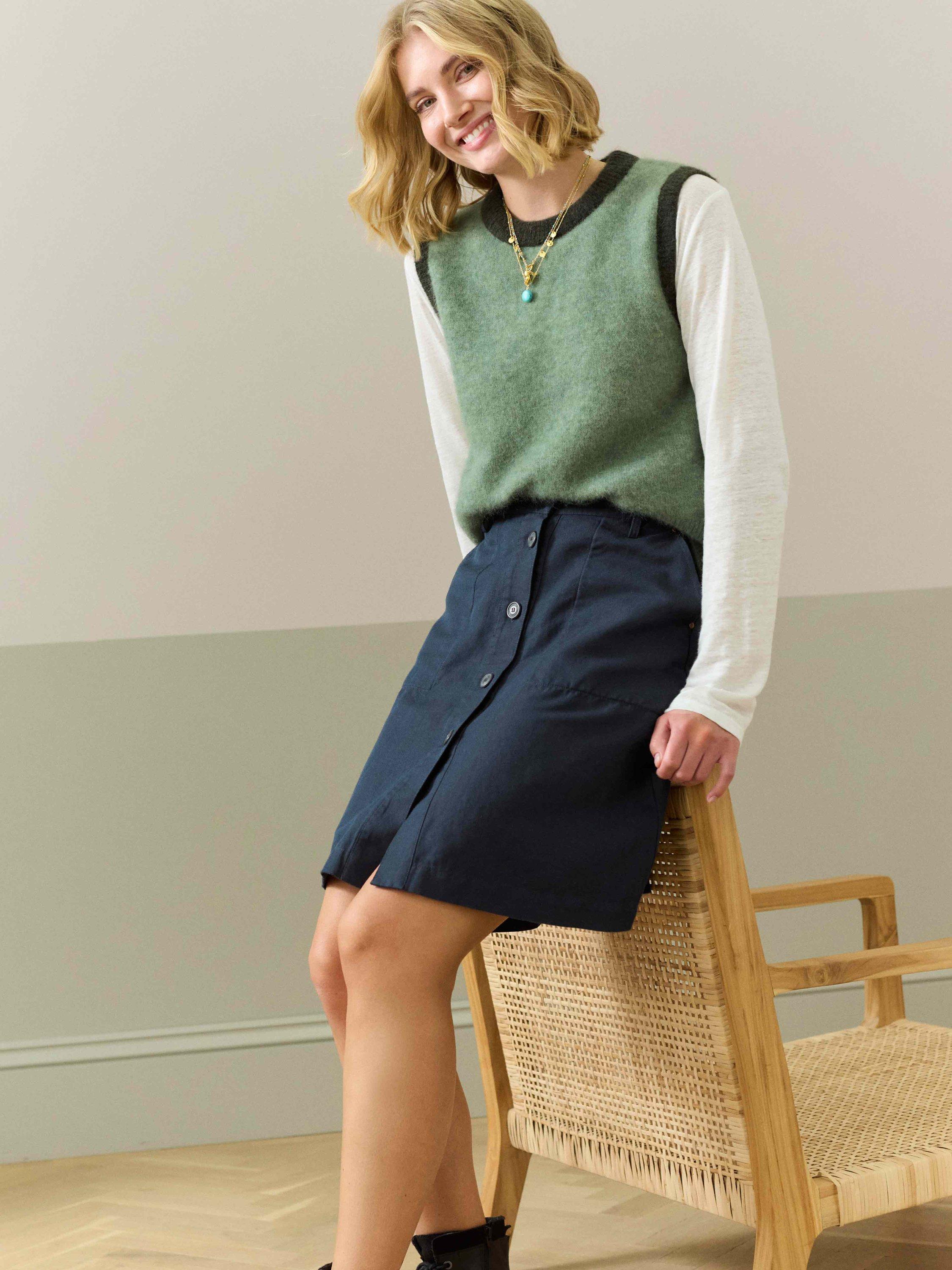 Brora Cotton Linen Utility Mini Skirt