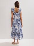 Phase Eight Genieve Floral Broderie Anglaise Midi Dress, Blue/Multi
