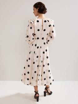 Phase Eight Jaqlyn Spot Dress, Cream/Multi - view 2, Cream/Multi