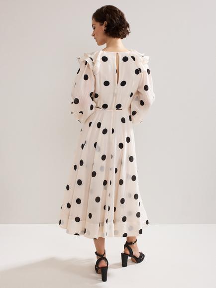 Phase Eight Jaqlyn Spot Dress, Cream/Multi - view 2, Cream/Multi