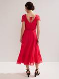 Phase Eight Jen Textured Midi Dress, Mid Pink