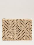 Phase Eight Geometric Beaded Clutch Bag, Neutral