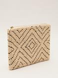 Phase Eight Geometric Beaded Clutch Bag, Neutral