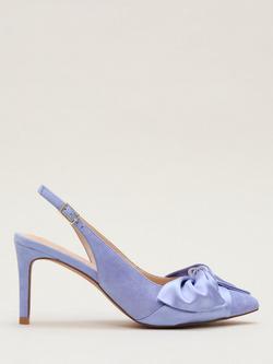 Phase Eight Twist Suede Slingback Court Shoes, Pale Blue