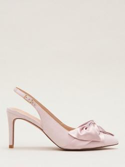Phase Eight Twist Suede Slingback Court Shoes, Light Pink