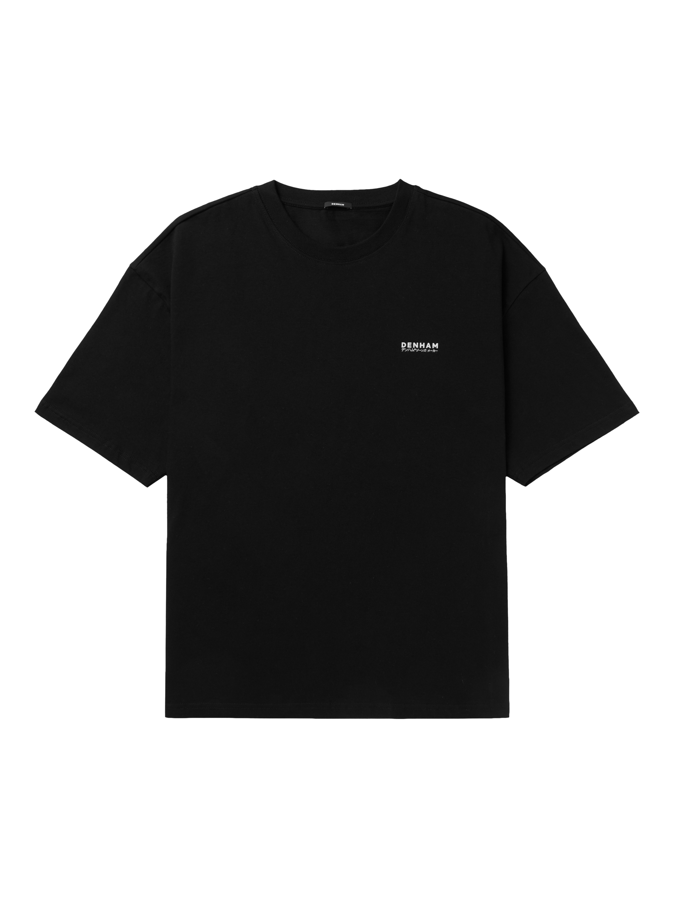 Product image 1 of 5, which shows DENHAM DVA Jinshin Cotton Regular Fit Graphic T-Shirt, Black, S