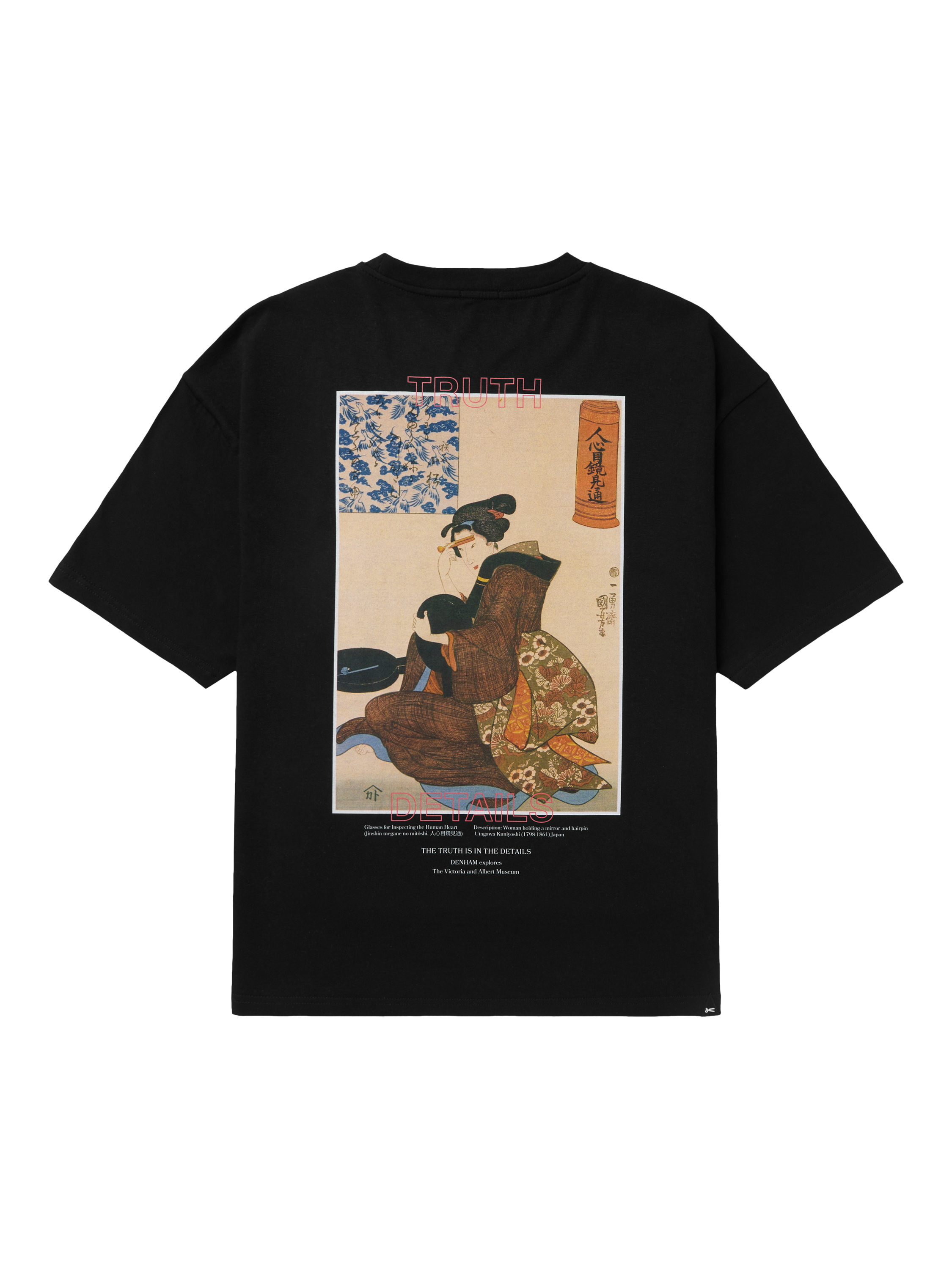 Product image 2 of 5, which shows DENHAM DVA Jinshin Cotton Regular Fit Graphic T-Shirt, Black, S