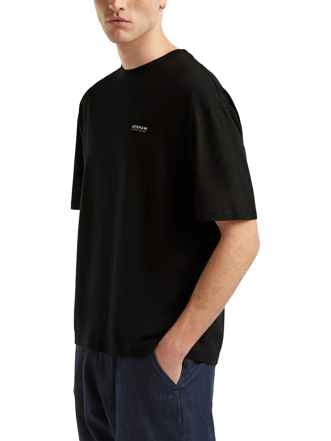 Product image 4 of 5, which shows DENHAM DVA Jinshin Cotton Regular Fit Graphic T-Shirt, Black, S