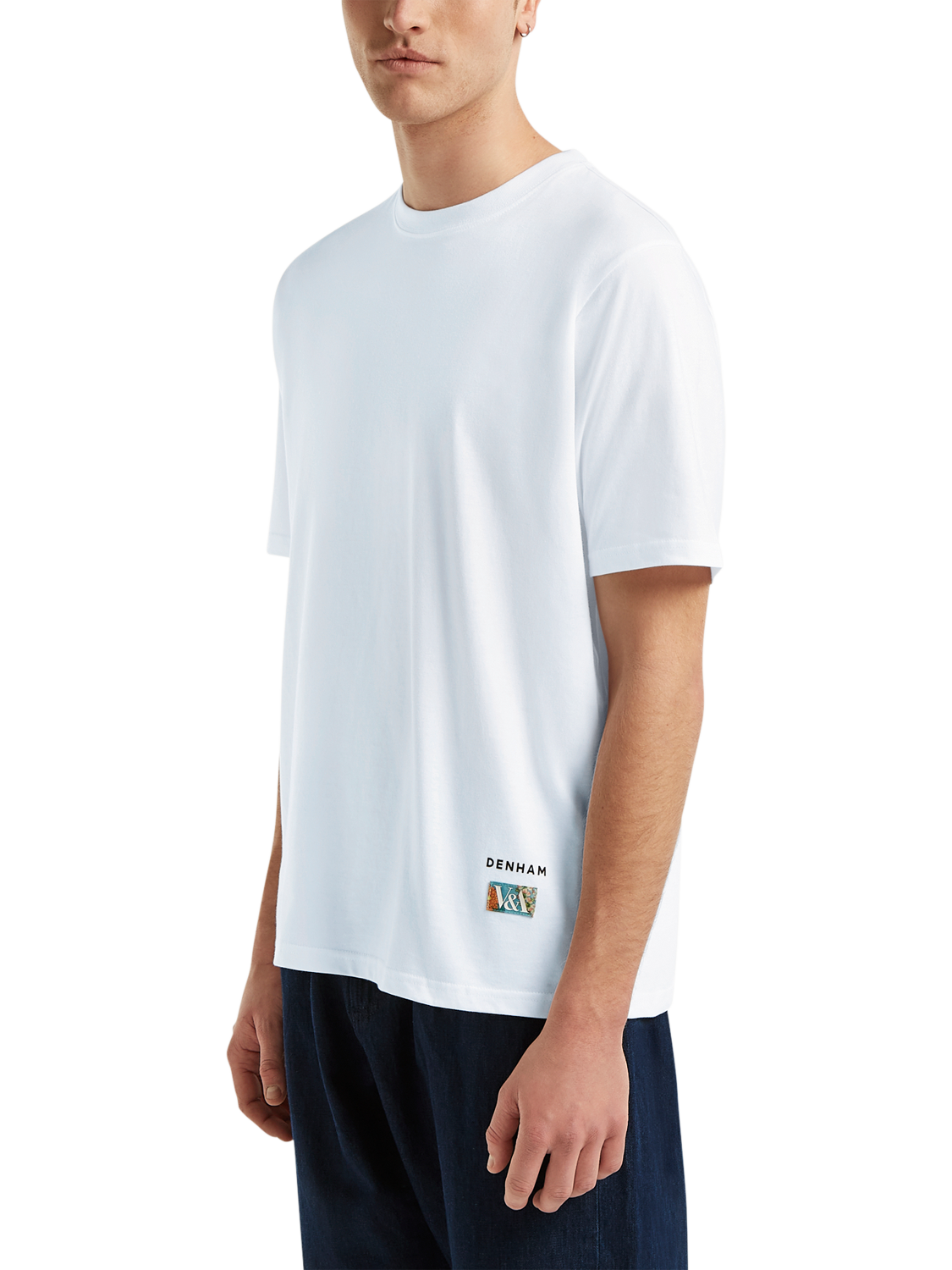 Product image 4 of 5, which shows DENHAM DVA Kabuki Cotton Regular Fit Short Graphic T-Shirt, White, S