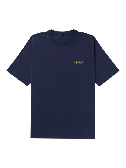 DENHAM WTDC Cotton Regular Fit Short Sleeve T-Shirt, Medieval Blue, Medieval Blue