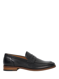 Dune London Sulli Wide Fit Leather Penny Loafers, Black, Black