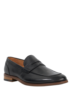 Dune London Sulli Wide Fit Leather Penny Loafers, Black - view 2, Black