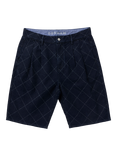 DENHAM Sasuke Cotton Pleated Shorts, Blue Dark