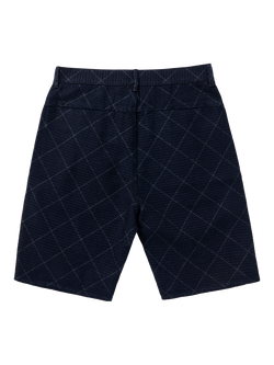 DENHAM Sasuke Cotton Pleated Shorts, Blue Dark - view 2, Blue Dark