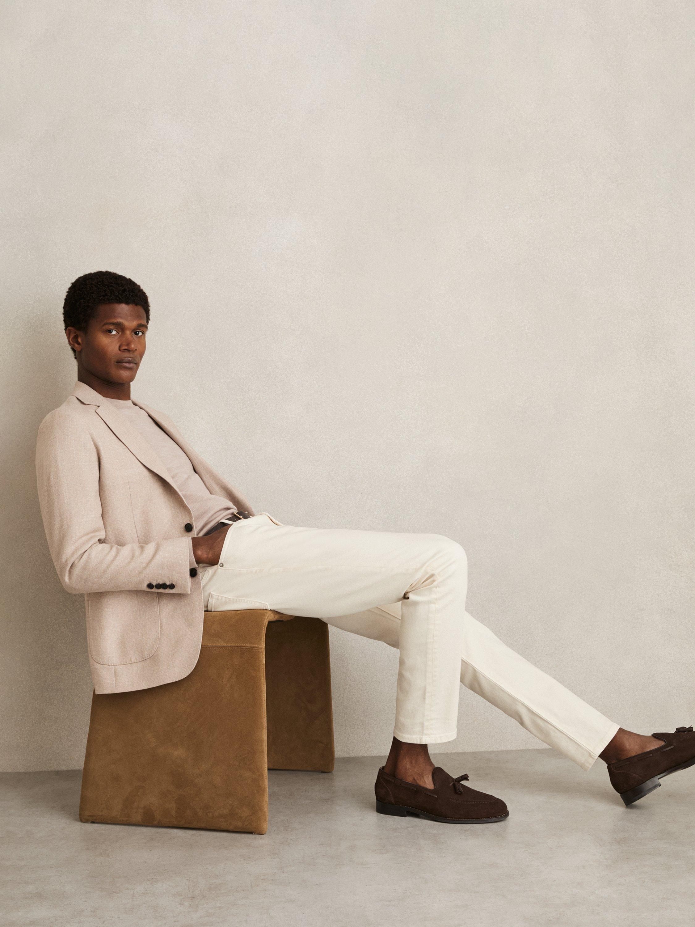 Product image 2 of 5, which shows Reiss Picton Slim Jeans, White, 28R