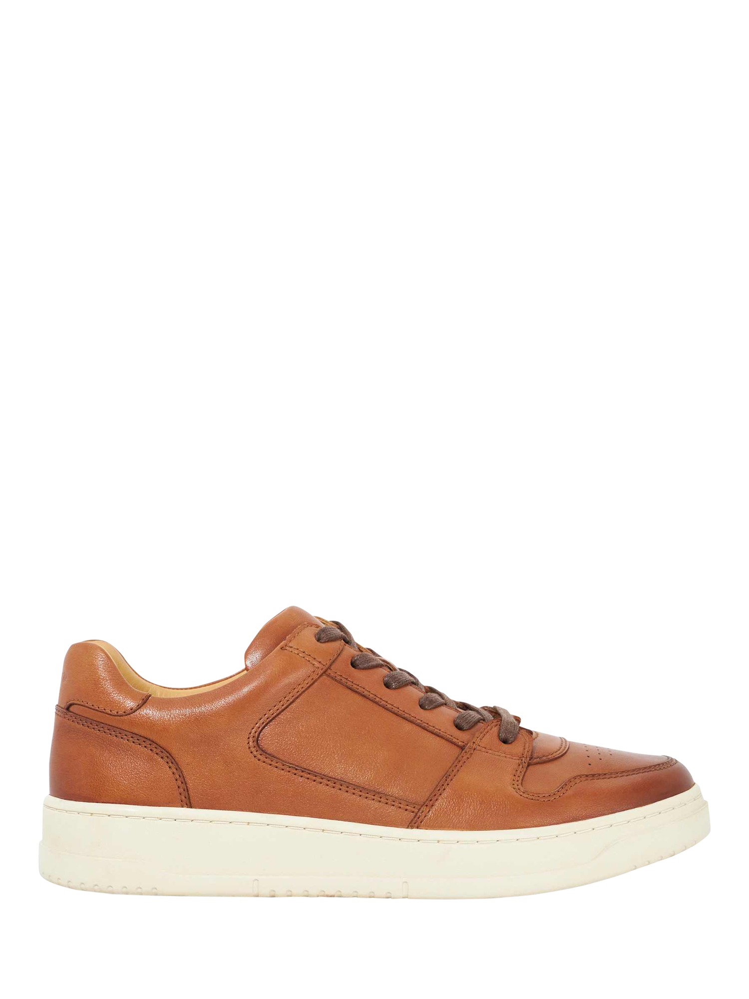 Product image 1 of 6, which shows Dune London Til Leather Round Toe Lace Up Trainers, Tan, EU40
