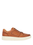 Dune London Til Leather Round Toe Lace Up Trainers, Tan