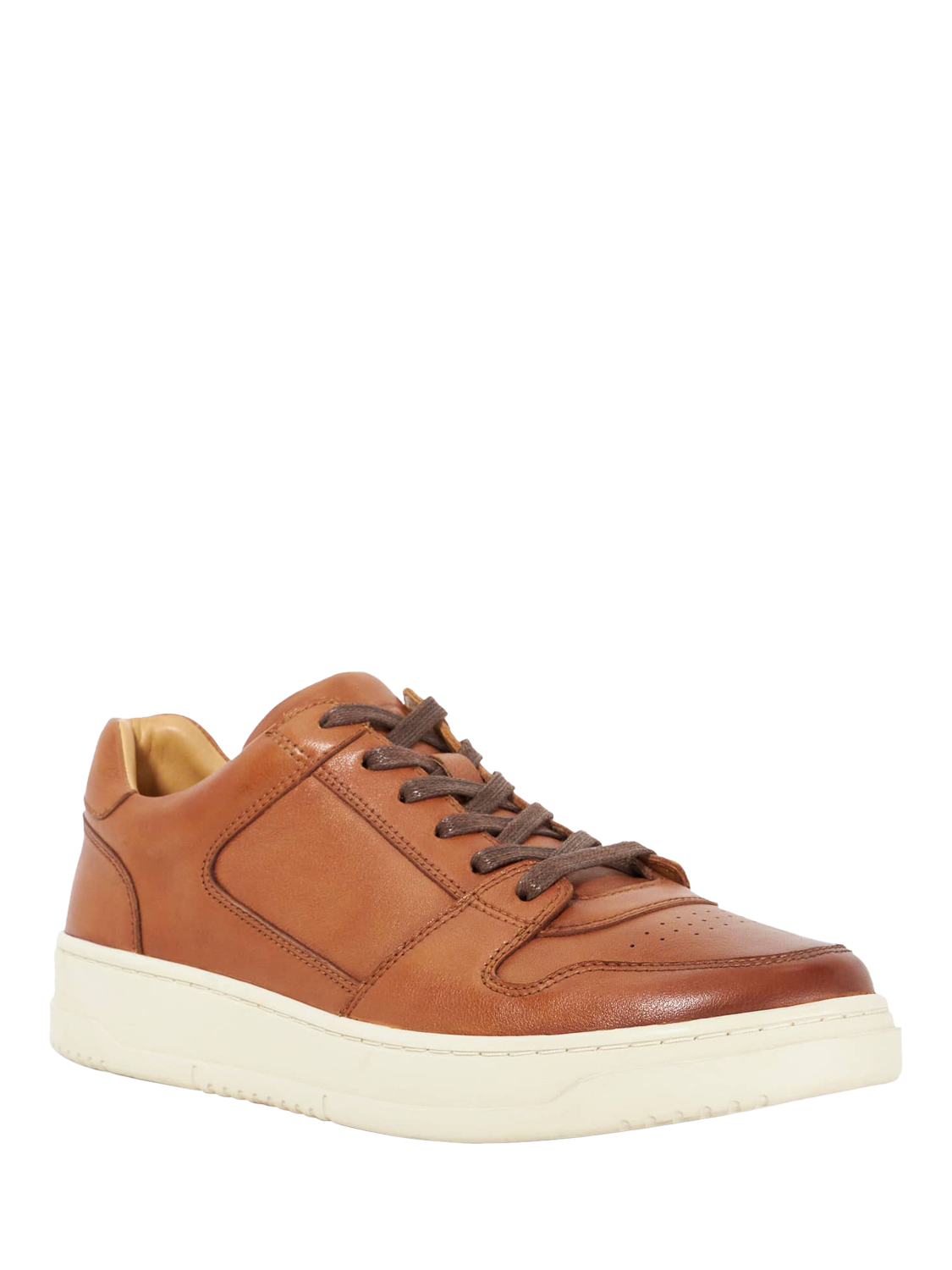 Product image 3 of 6, which shows Dune London Til Leather Round Toe Lace Up Trainers, Tan, EU40