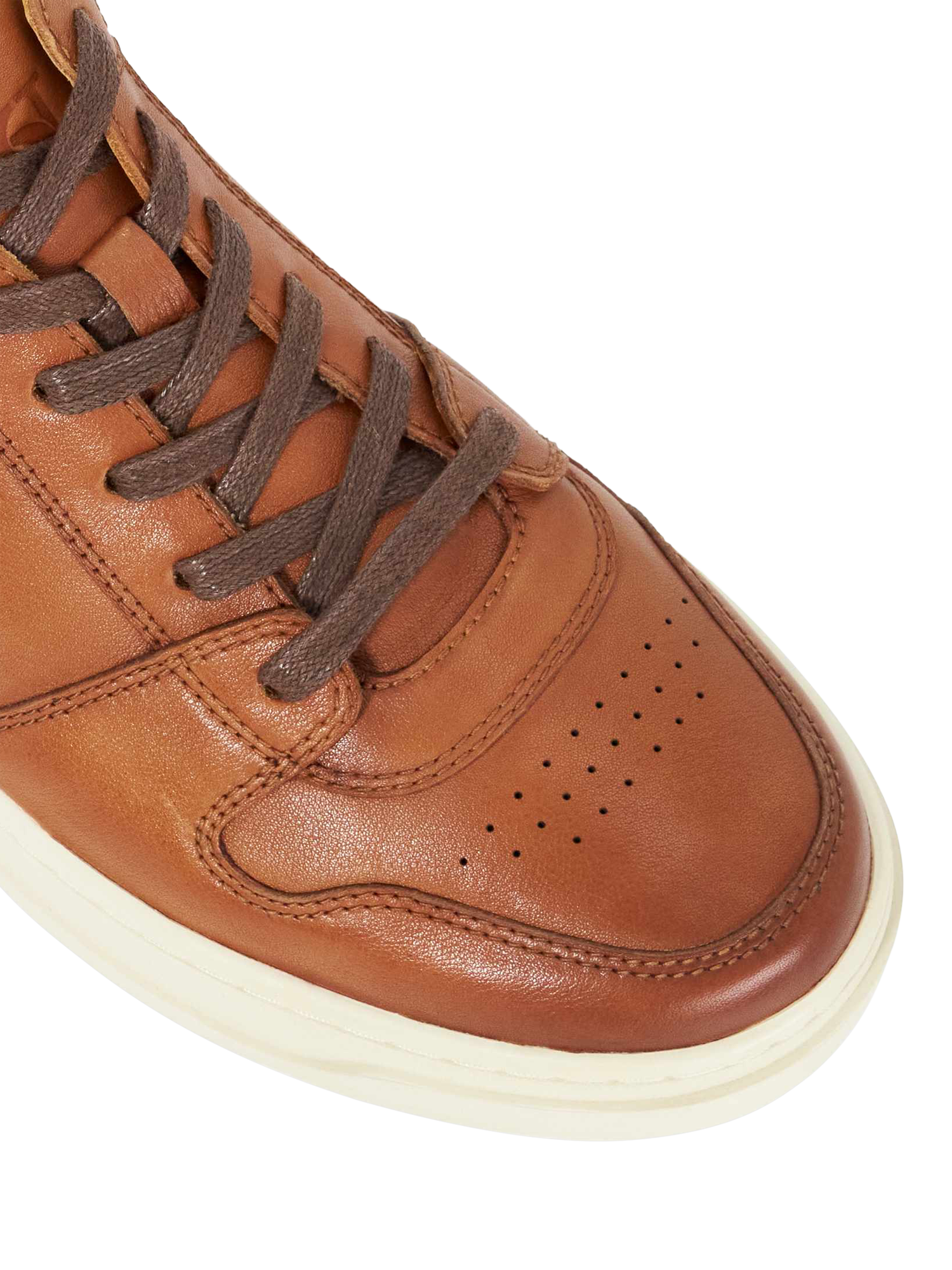 Product image 6 of 6, which shows Dune London Til Leather Round Toe Lace Up Trainers, Tan, EU40