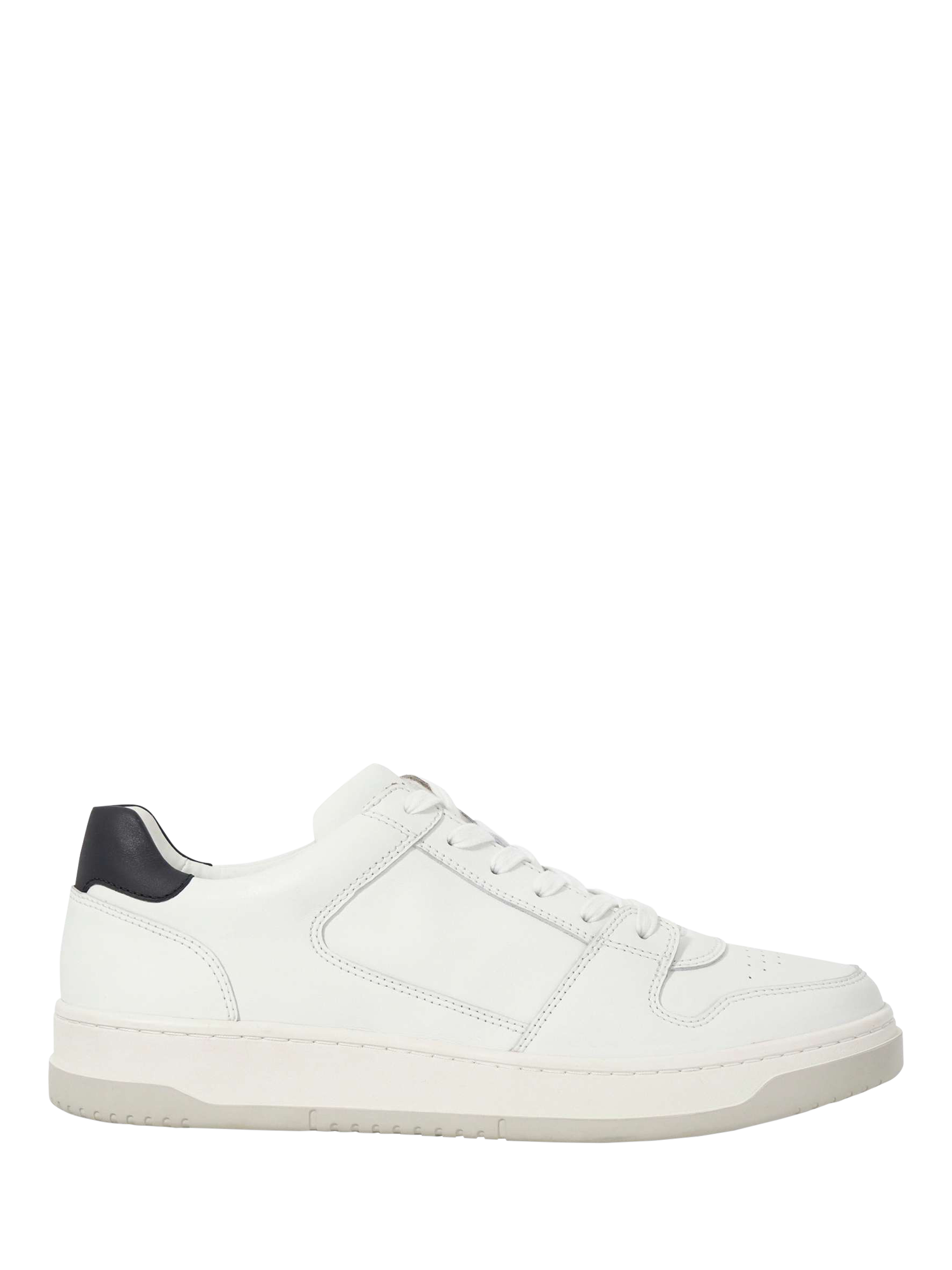 Product image 1 of 6, which shows Dune London Til Leather Round Toe Lace Up Trainers, White, EU40