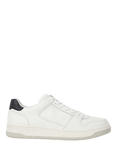 Dune London Til Leather Round Toe Lace Up Trainers, White