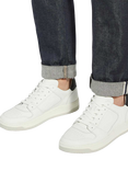 Dune London Til Leather Round Toe Lace Up Trainers, White