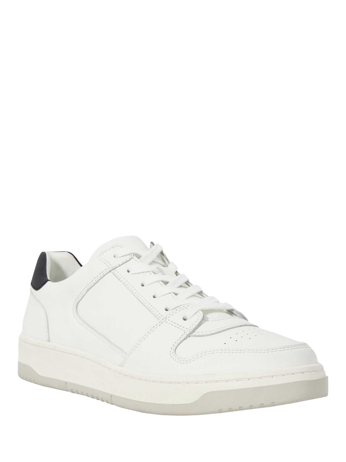 Product image 3 of 6, which shows Dune London Til Leather Round Toe Lace Up Trainers, White, EU40