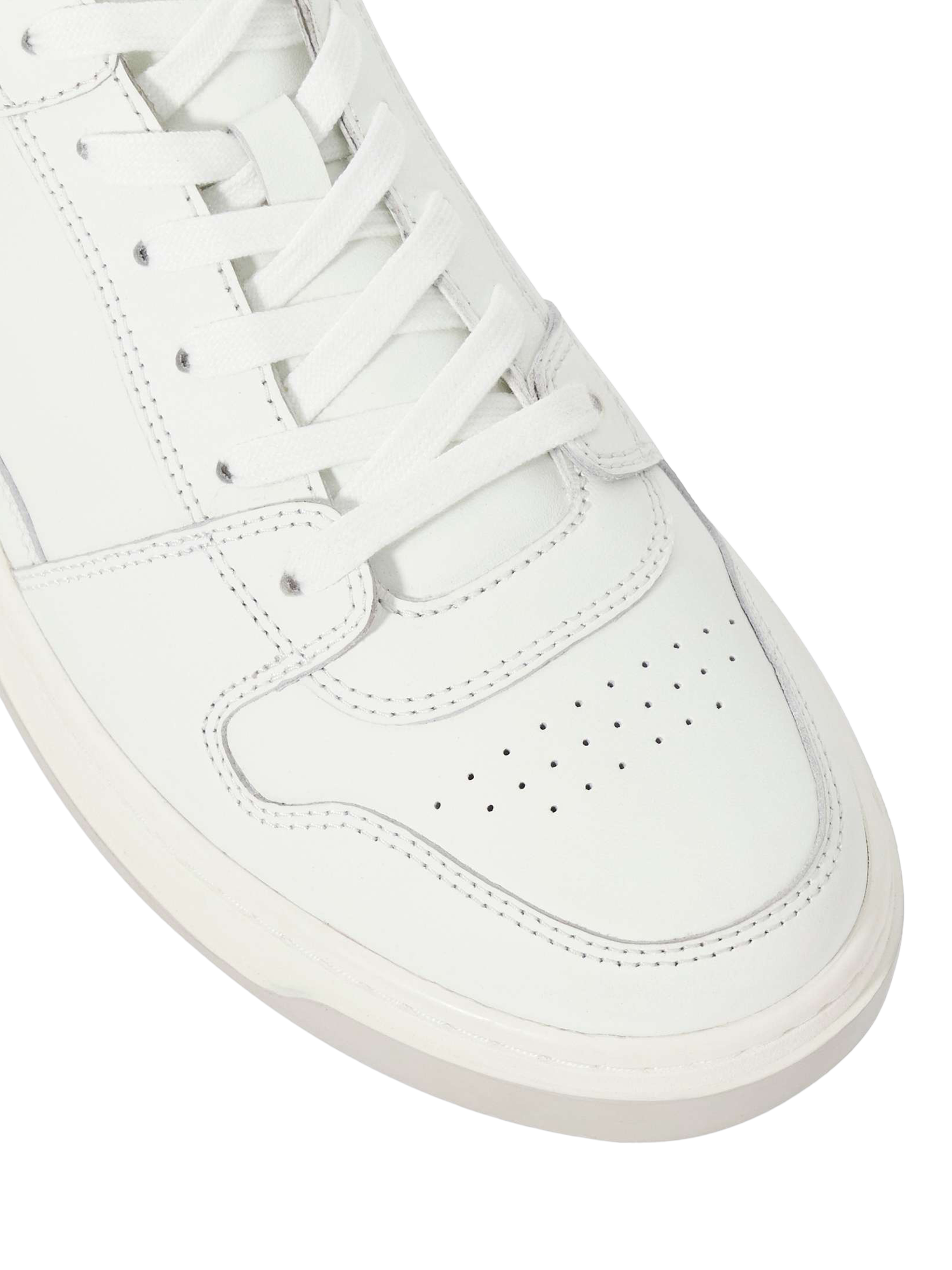 Product image 6 of 6, which shows Dune London Til Leather Round Toe Lace Up Trainers, White, EU40