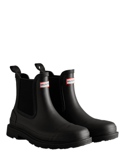 Hunter Waterproof Commando Chelsea Boots, Black - view 2, Black