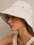 Reiss Winnie Whipstitch Bucket Hat, Off White