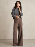 Reiss Heather Wide Leg Trousers, Mink