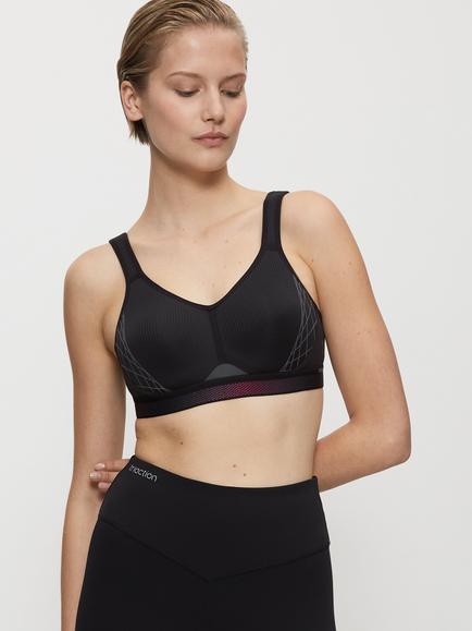 Triumph Cardio Flow Triaction Sports Bra, Black, Black