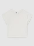 Reiss Kids' Marah Cotton Blend T-Shirt, Ivory