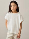 Reiss Kids' Marah Cotton Blend T-Shirt, Ivory