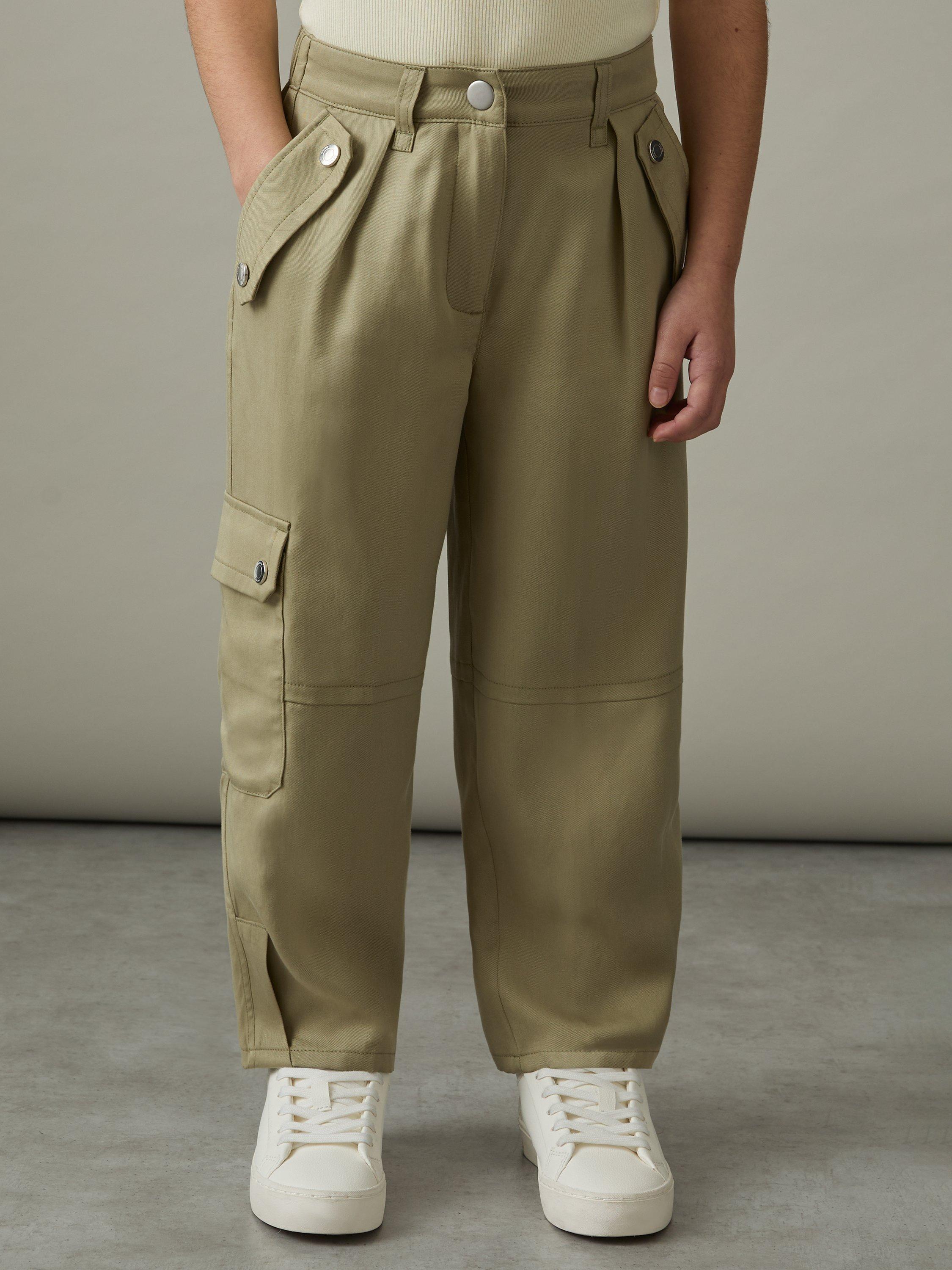 Product image 2 of 4, which shows Reiss Kids' Cleaton Cargo Trousers, Khaki, 4-5 years