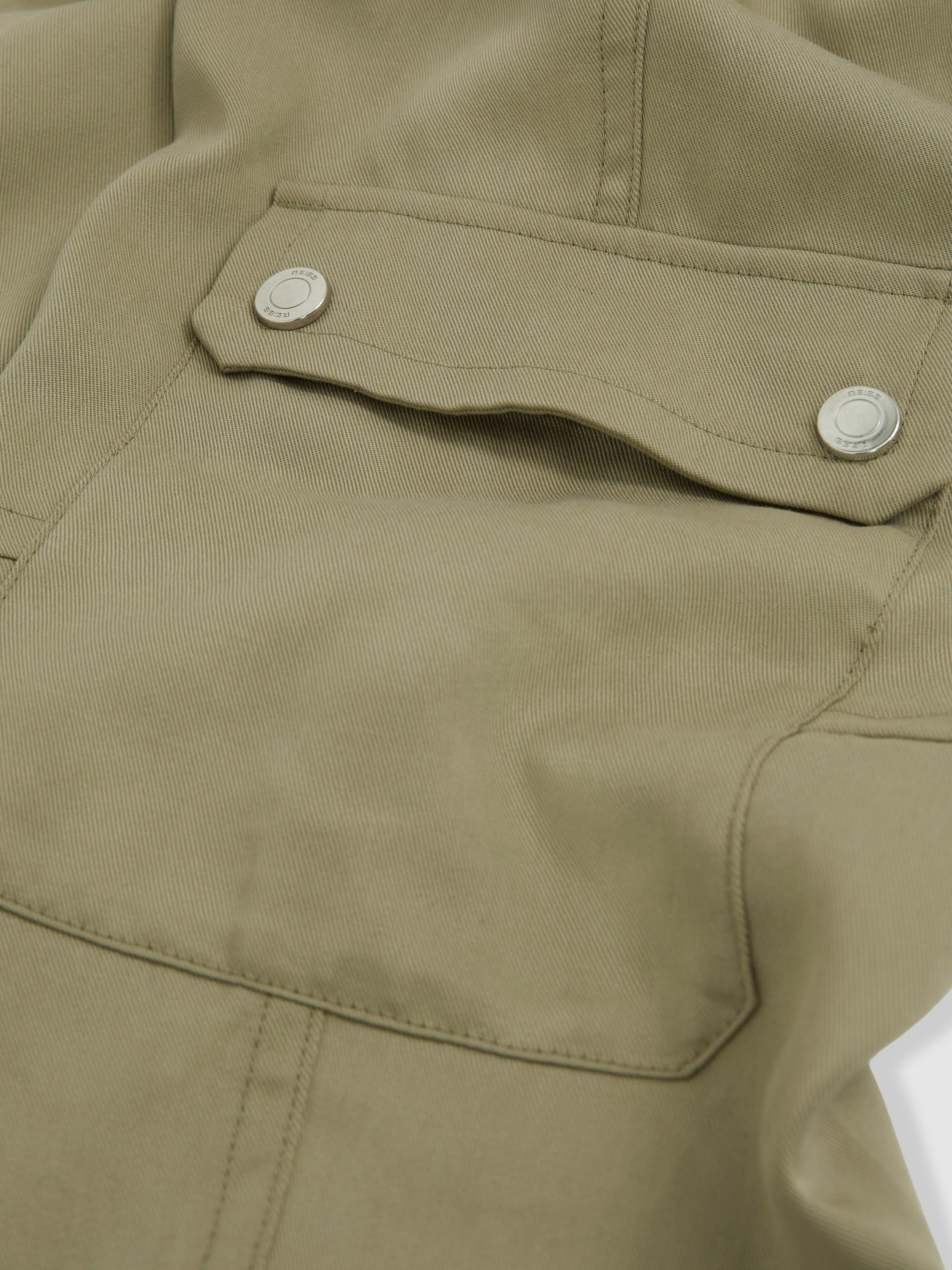 Product image 4 of 4, which shows Reiss Kids' Cleaton Cargo Trousers, Khaki, 4-5 years