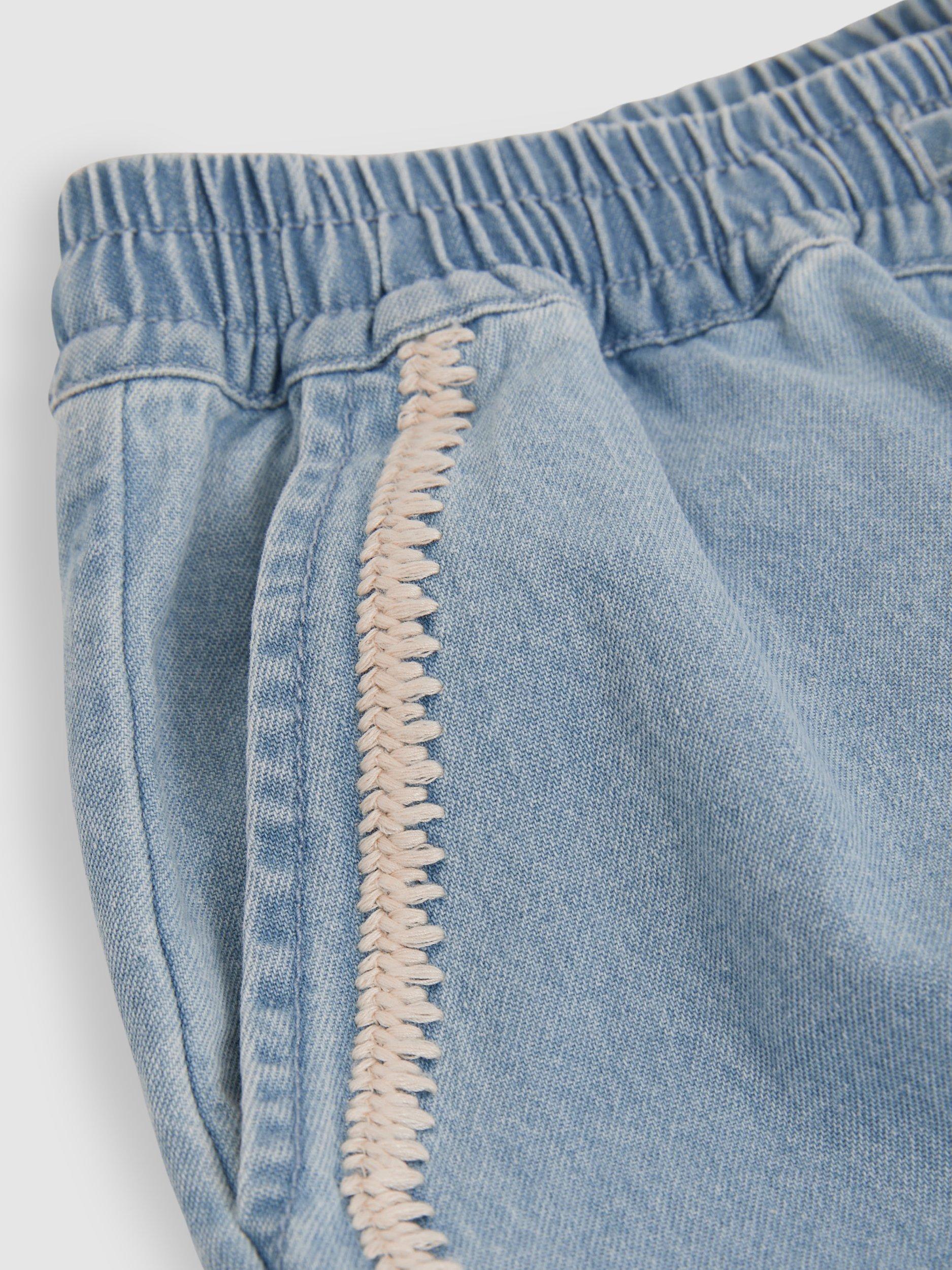Product image 4 of 4, which shows Reiss Kids' Dean Chambray Relaxed Trousers, Light Blue, 4-5 years