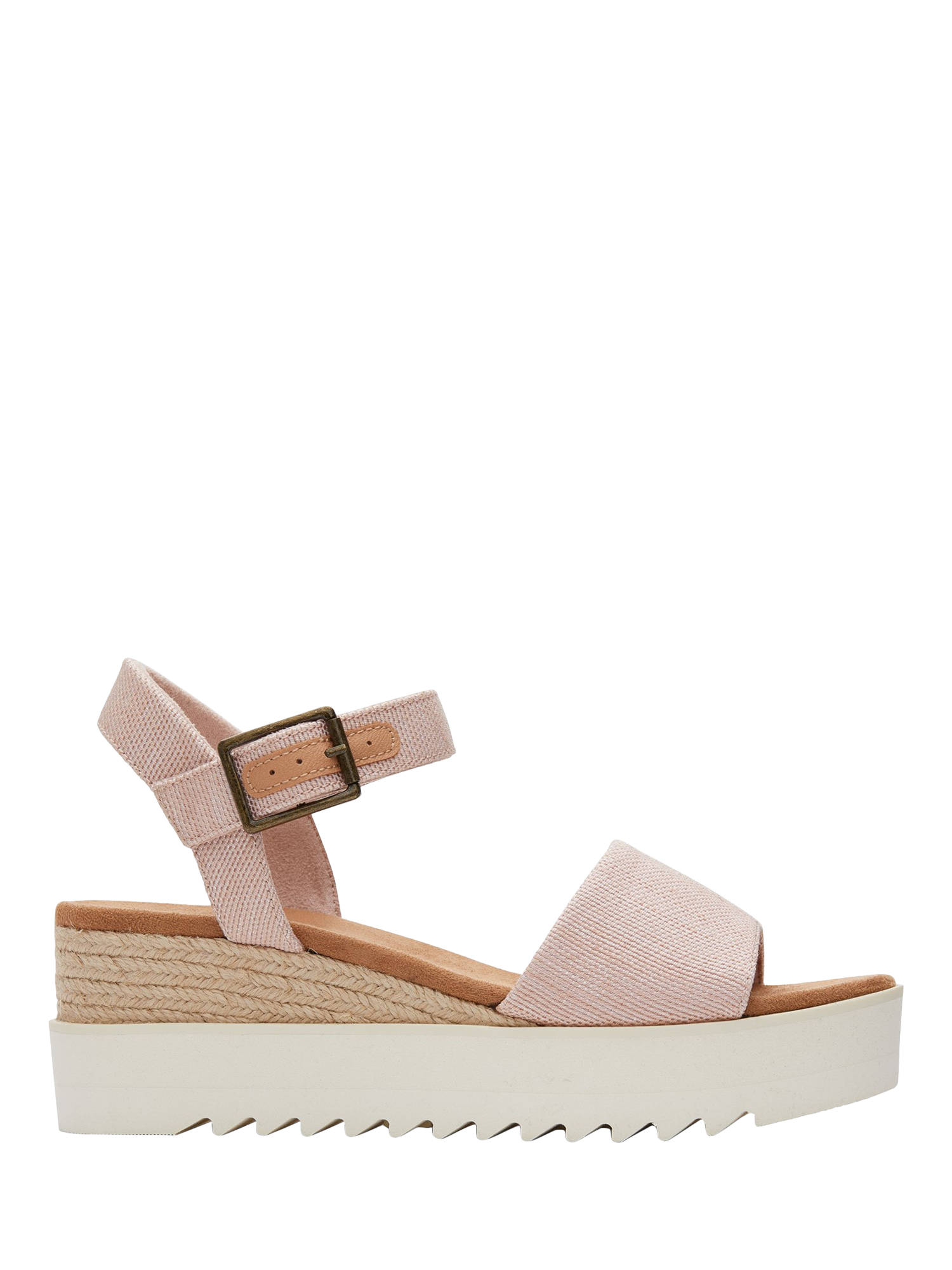 TOMS Diana Leather Platform Wedge Sandals, Pink