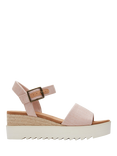 TOMS Diana Leather Platform Wedge Sandals, Pink