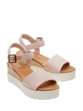 TOMS Diana Leather Platform Wedge Sandals, Pink