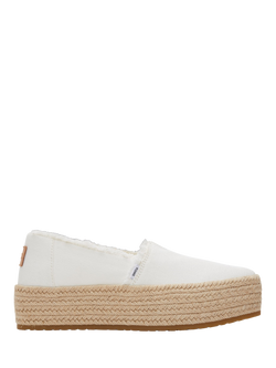 TOMS Valencia Platform Espadrille Sandals, White, White